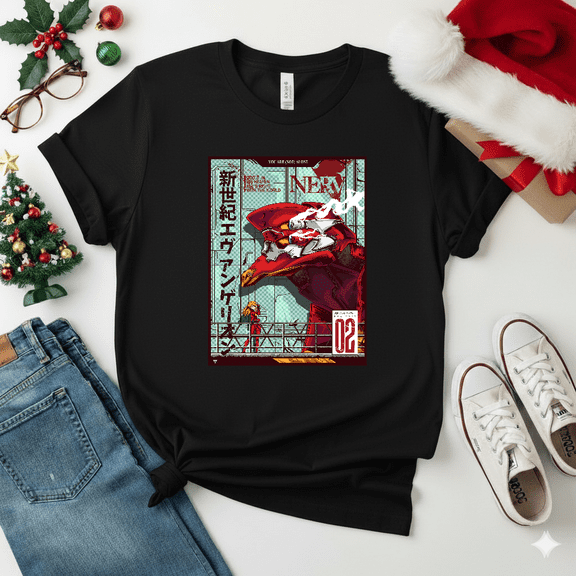 Eva 02 Evangelion Retro Mecha Anime Asuka Langley Soryu Unisex T-Shirt V14816, S-5XL