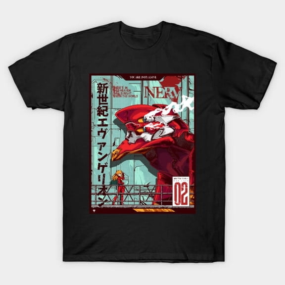 Eva 02 Funny Evangelion Inspired Retro Mecha Anime Asuka Langley Soryu Unisex T-Shirt U227, Sizes up to 5XL