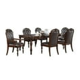 thumbnail image 1 of Eva 7pc Dining Table and Chair Set, Brown Faux Leather, 72-93 Inch, 1 of 3