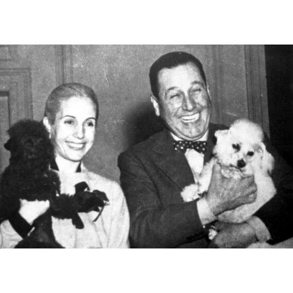 Eva And Juan Peron With Their Dogs History (24 x 18)