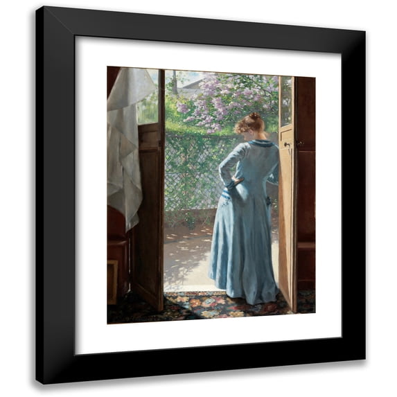 Eva Bonnier 15x18 Black Modern Framed Museum Art Print Titled - At the Studio Door (1885)
