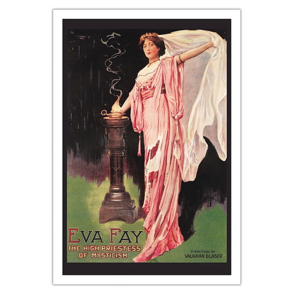 Eva Fay - The High Priestess of Mysticism - Vintage Magic Poster c.1911 - Fine Art Matte Paper Print (Unframed) 30x44in