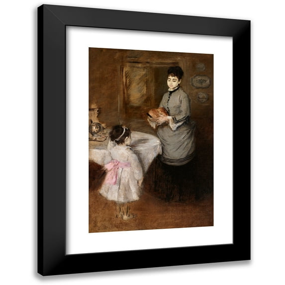 Eva Gonzalès 11x14 Black Modern Framed Museum Art Print Titled - Afternoon Tea (About 1874)