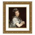 thumbnail image 1 of Eva Gonzalès 15x17 Gold Ornate Wood Frame and Double Matted Museum Art Print Titled - Girl with Cherries (C. 1870), 1 of 4