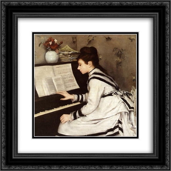 Eva Gonzales 2x Matted 20x20 Black Ornate Framed Art Print 'Secretly'