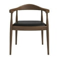 thumbnail image 1 of Eva Mid-Century Modern Pu Leather Upholstered Dining Chair in Black, 1 of 5