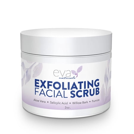 Eva Naturals Exfoliating Facial Scrub Help Reduce Acne and Dead Skin Cells (2 oz)