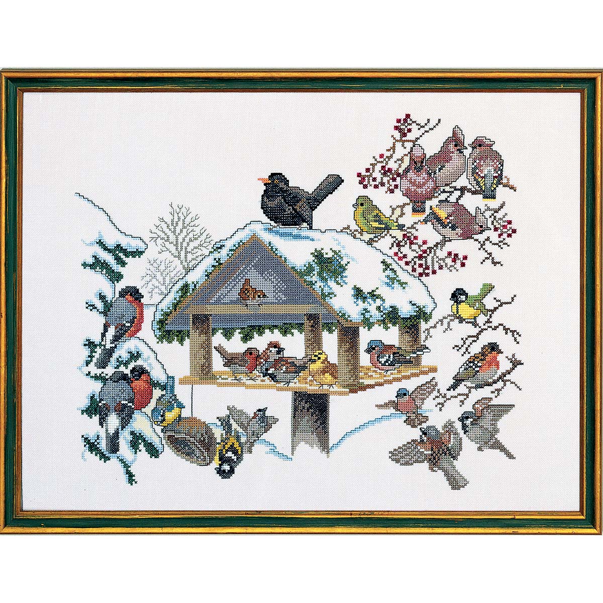 Eva Rosenstand® Winter Birdfeeder Aida Counted CrossStitch Kit