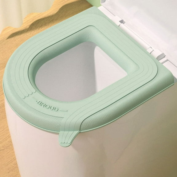 Eva Toilet Seat Cushion, Universal Ring Cushion, Rainproof Toilet Cover with Handle, for All Seasons Household Bathroom Use, Green, by FAJHHA