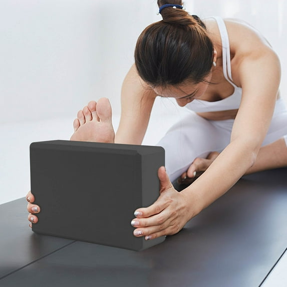 This Eva Yoga Block in Black Is Durable and Lightweight, Perfect for Household Use to Enhance Exercise Routines and Improve Flexibility for Adults, by UKHBMC