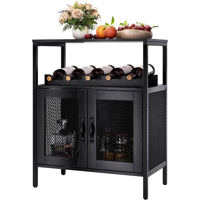 EvaStar Home Wine Bar Industrial Liquor with Wine Rack