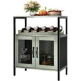 EvaStar Wine Bar Industrial Liquor with Wine Rack