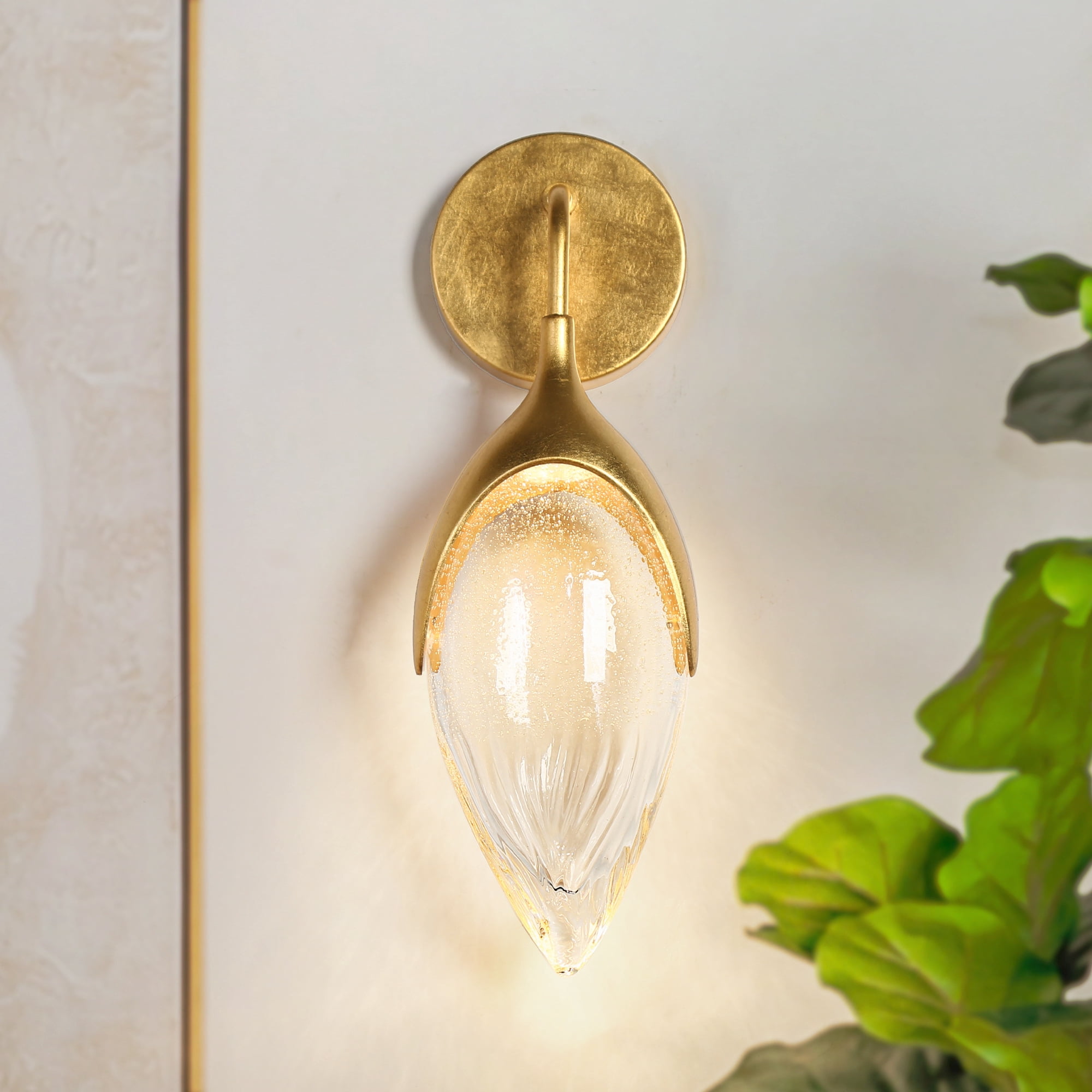 LNC Evacampbell 5-in W LED Wall Sconce Matte Gold for Living Rooms, Bathrooms and Bedrooms