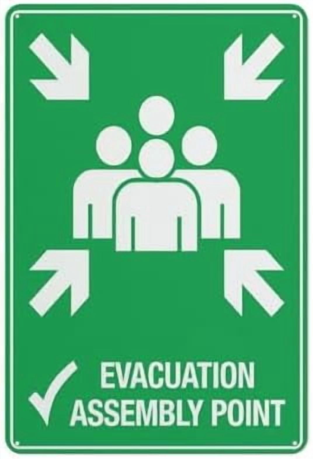 Evacuation Assembly Point Sign 8 X 12 Inches Rust Free Aluminum - Uv ...