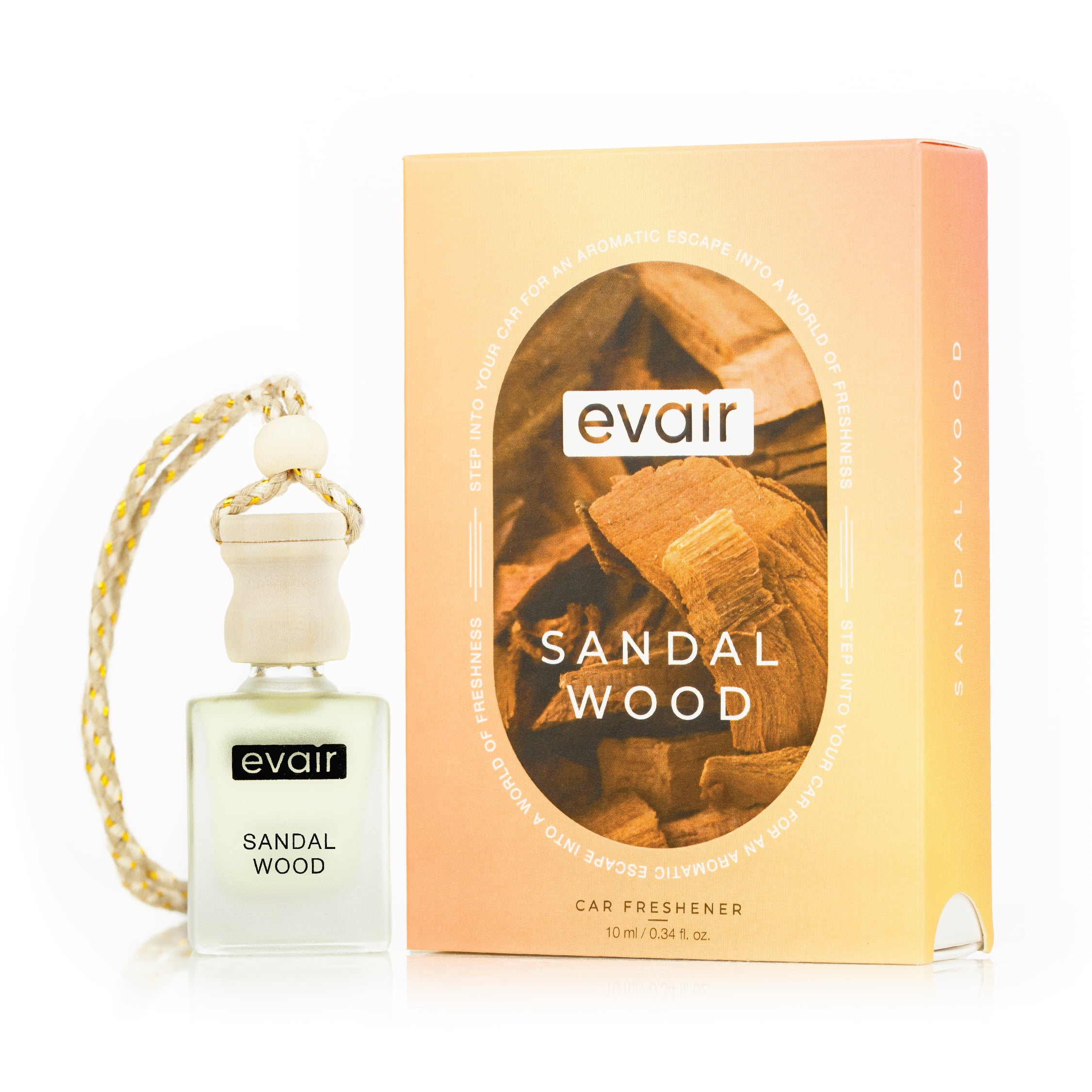 EVAIR Sandalwood Car Perfume, Hanging Diffuser with Essential Oils
