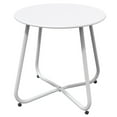 thumbnail image 1 of Evajoy Outdoor Stainless Steel Circle End Table, White, 1 of 7