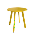 thumbnail image 1 of Evajoy Patio metal Side Table, 17.7"X18.1"(Height) Rust-Resistant Round End Table with Square Feet Décor for Bistro, Apartment, Balcony(Yellow), 1 of 5