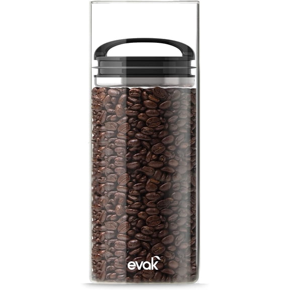 Evak Compact Glass Food Storage, Large, Black