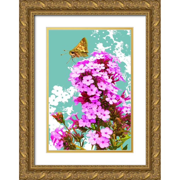 Evalia Designs 23x32 Gold Ornate Wood Framed with Double Matting Museum Art Print Titled - Skipper on Flox