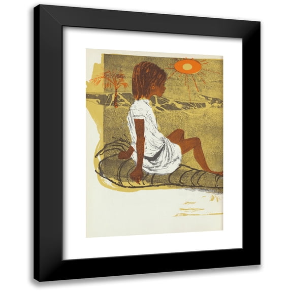 Evaline Ness 14x18 Black Modern Framed Museum Art Print Titled - Lonely Maria Pl16 (1960)