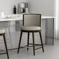 thumbnail image 1 of Evalyn Modern Wood Upholstered Counter Stool in Stone - Set of 2, 1 of 8