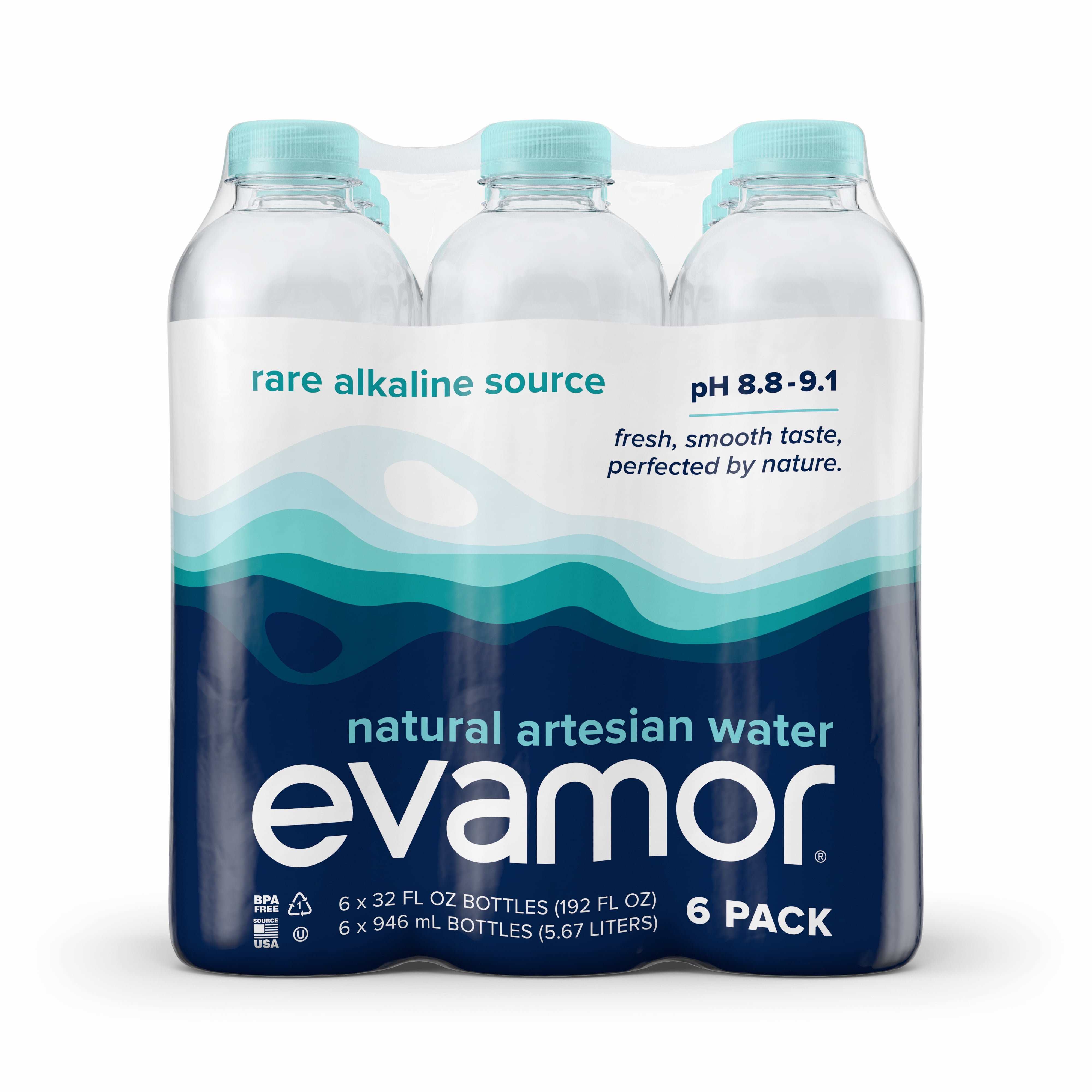 Evamor Artesian Water 32oz 6pk