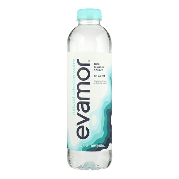 Evamor Water Artesian Alkaline Naturally 32 fl oz (Pack of 12)