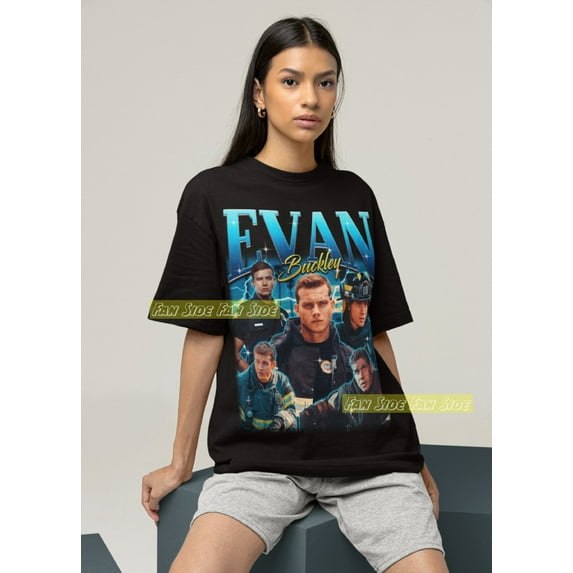 Evan Buckley Shirt, 911 TV Show T-shirt,Military Green color,size L