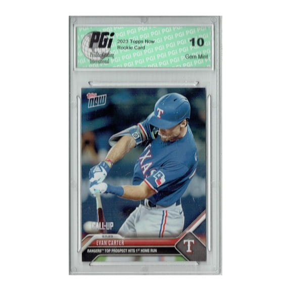 Evan Carter 2023 Topps Now #852 1st Career RBI! Rookie Card PGI 10