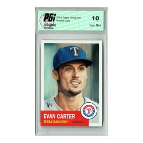 Evan Carter 2024 Topps Living Set #703 Texas Rangers Rookie Card PGI 10