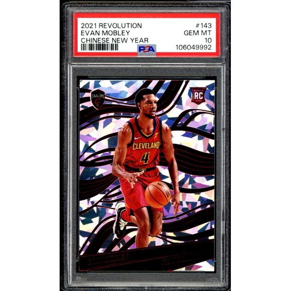 Evan Mobley Rookie Card 2021-22 Revolution Chinese New Year #143 PSA 10