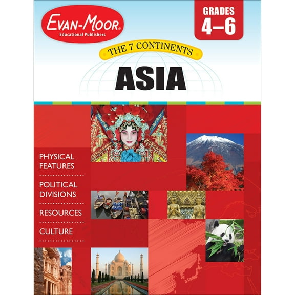 Evan-Moor 7 Continents: Asia, Grade 4 - 6 Teacher Resource