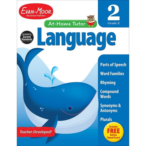 Evan-Moor At-Home Tutor: Language, Grade 2 Workbook