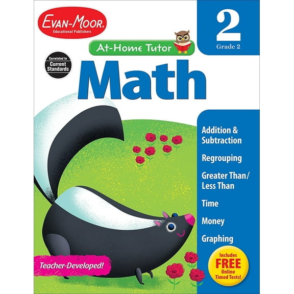 Evan-Moor At-Home Tutor: Math, Grade 2 Workbook