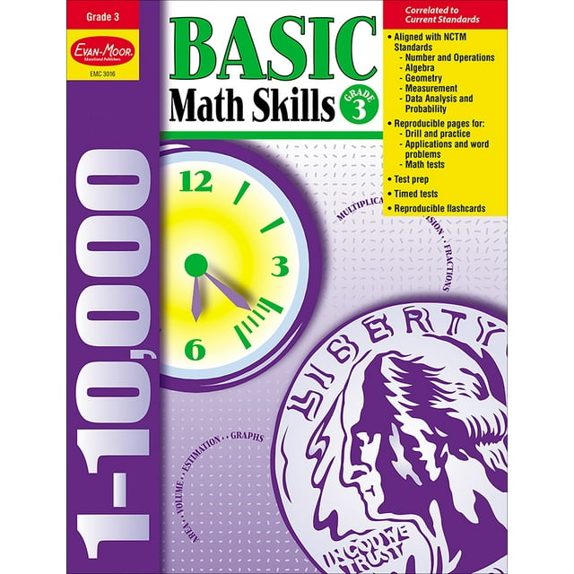 Evan-Moor Basic Math Skills, Grade 3 Teacher Resource