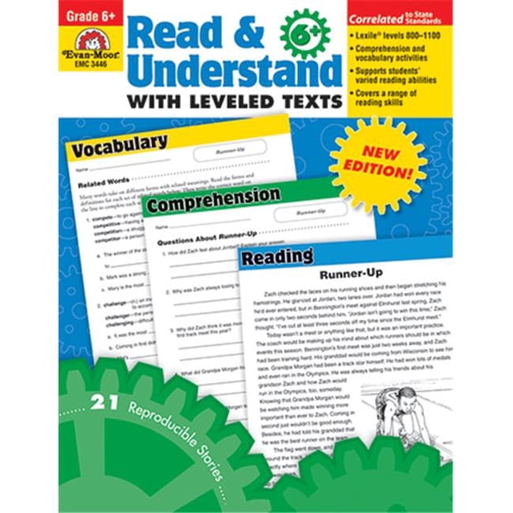 Evan-Moor Book Read and Understand with Leveled Texts Stories and Activities, Multiple Grades