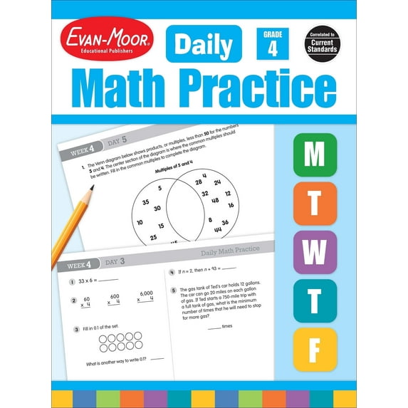 Evan-Moor Daily Math Practice, Grade 4 Teaching Edition - Walmart.com