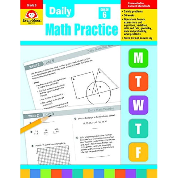 Pre-Owned Daily Math Practice, Grade 6 Teacher Edition (Paperback) 1557997462 9781557997463