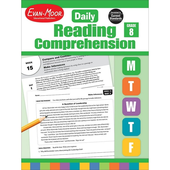 Evan-Moor Daily Reading Comprehension, Grade 8 Teaching Edition