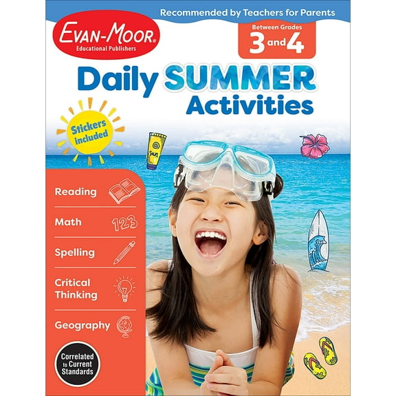Evan-Moor Daily Summer Activities: Between 3rd Grade and 4th Grade, Grade 3 - 4 Workbook