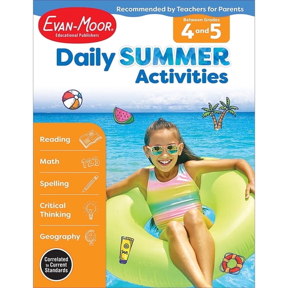 Evan-Moor Daily Summer Activities: Between 4th Grade and 5th Grade, Grade 4 - 5 Workbook