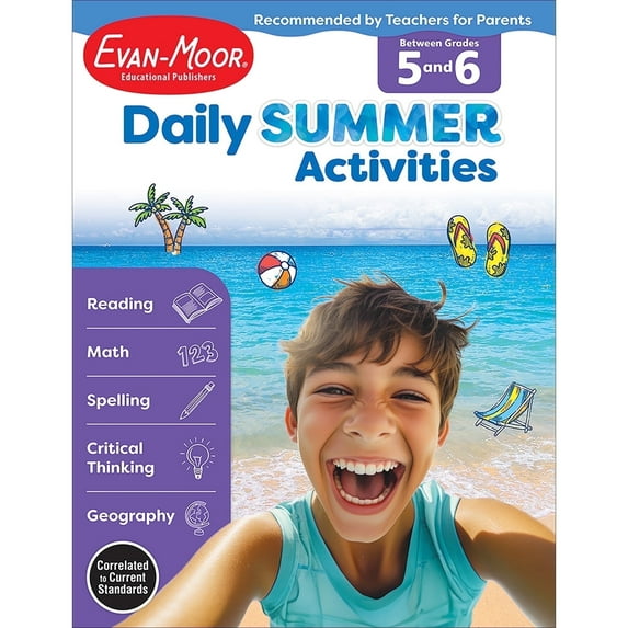Evan-Moor Daily Summer Activities: Between 5th Grade and 6th Grade, Grade 5 - 6 Workbook