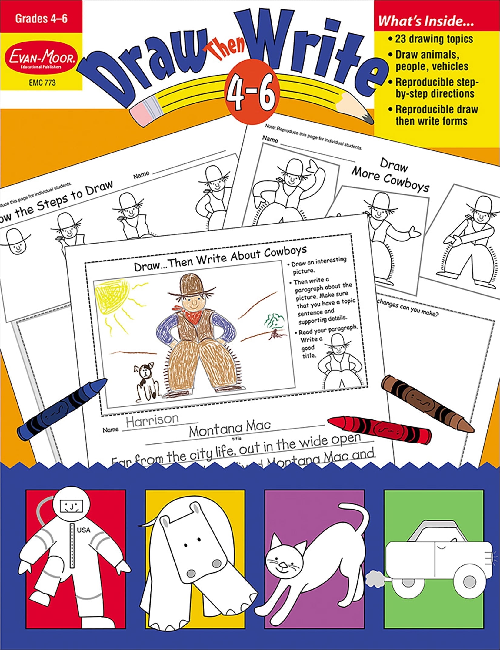 Evan-Moor Draw…Then Write, Grade 1 - 3 Teacher Resource - Walmart.com