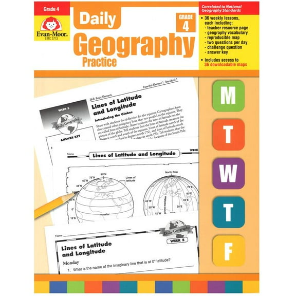 Evan-Moor Daily Geography Practice Resource Book Grade 4 EMC3713