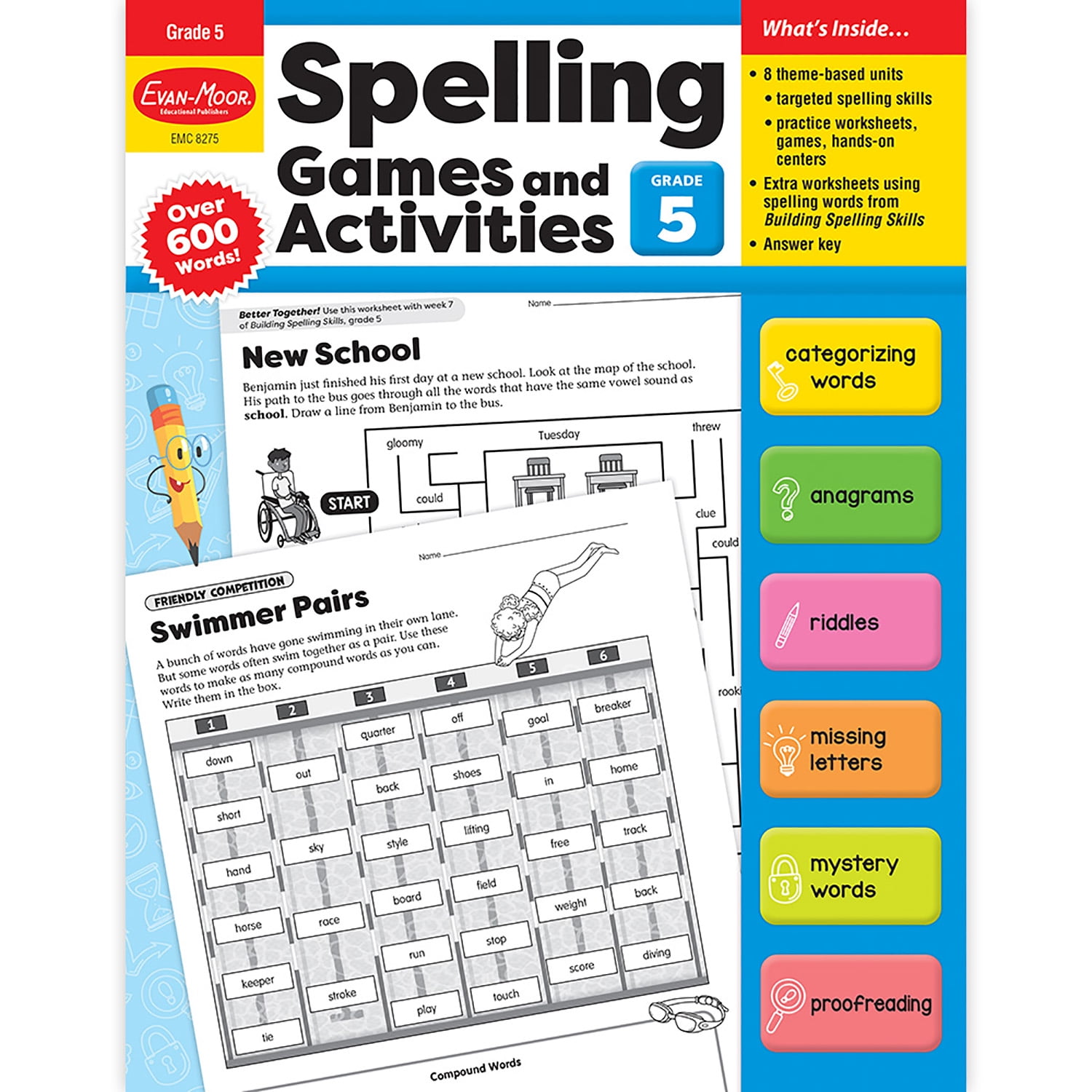 Evan-Moor Educational Publishers Spelling Games and Activities, Grade 5