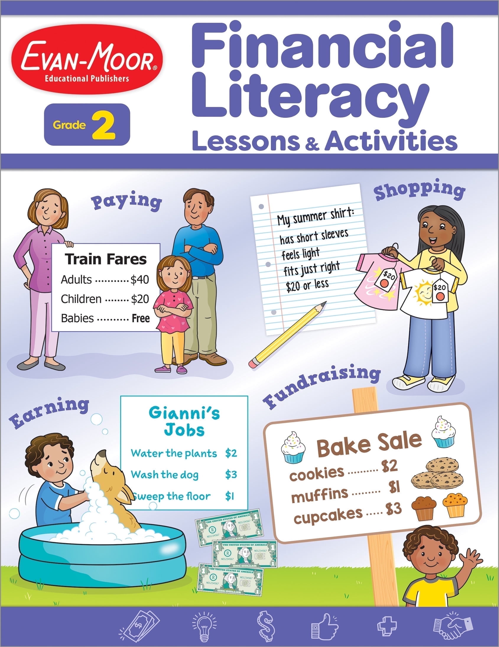 Evan-Moor Financial Literacy Lessons and Activities, Grade 2 ...