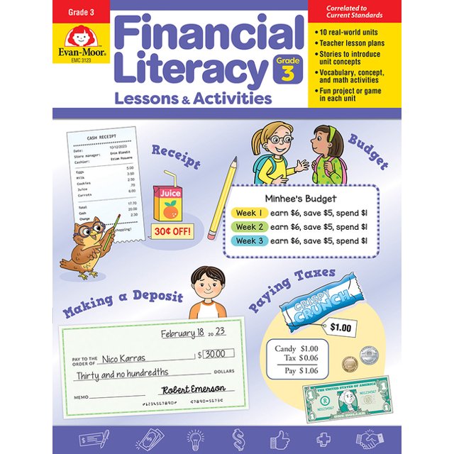 EvanMoor Financial Literacy Lessons and Activities, Grade 3