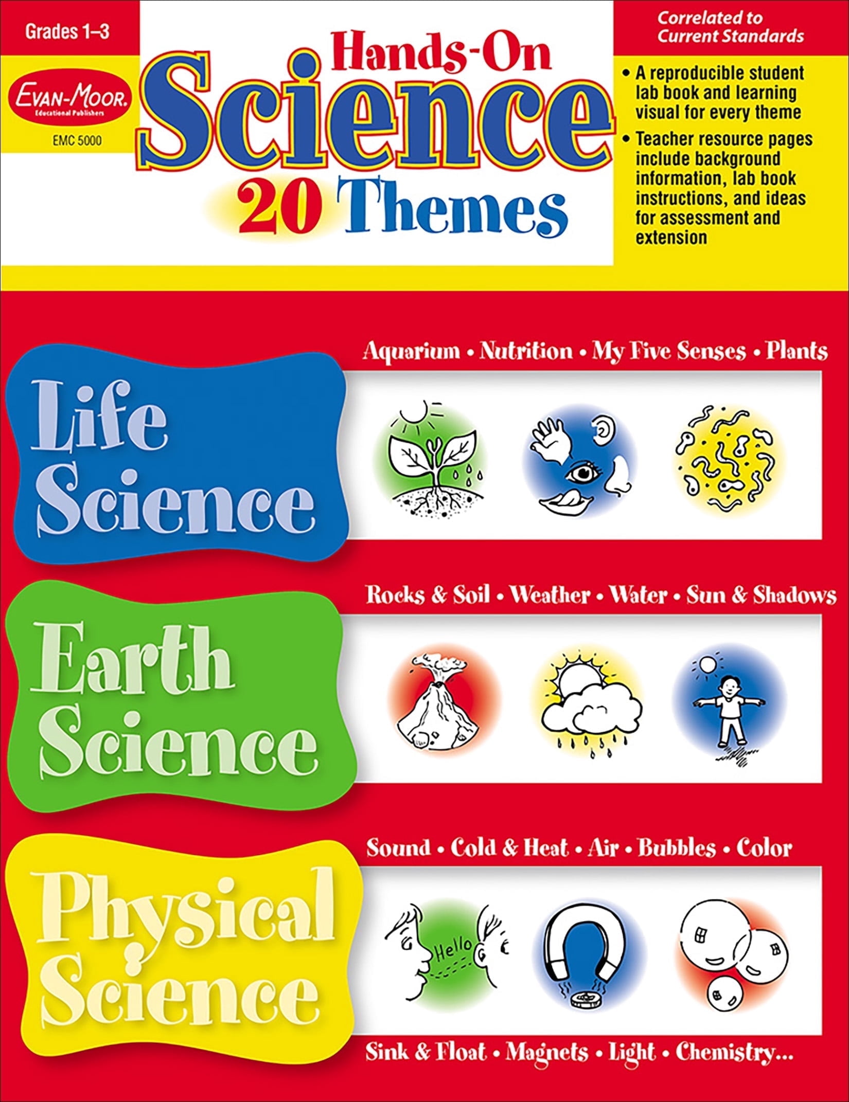Evan-Moor Hands-On Science - 20 Themes, Grade 1 - 3 Teacher Resource ...