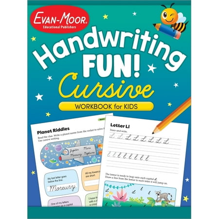 Evan-Moor Handwriting FUN! Cursive, All Ages: Activity Book, Cursive Letters, Cursive Words, Riddles, Rhymes