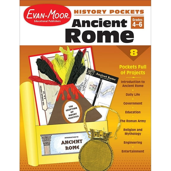 Evan-Moor History Pockets: Ancient Rome, Grade 4 - 6 Teacher Resource
